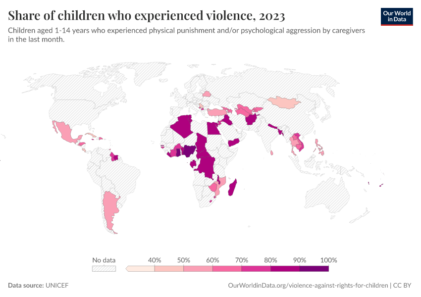 A thumbnail of the "Share of children who experienced violence" chart