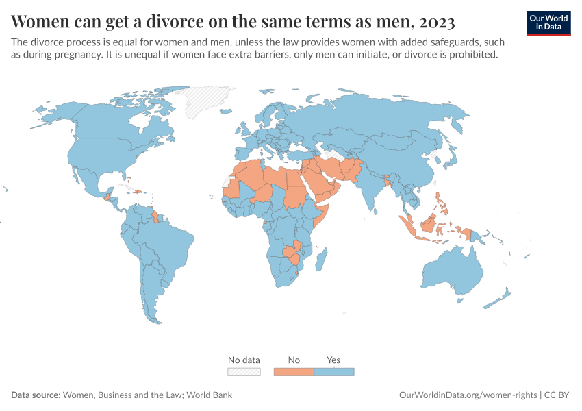 A thumbnail of the "Women can get a divorce on the same terms as men" chart